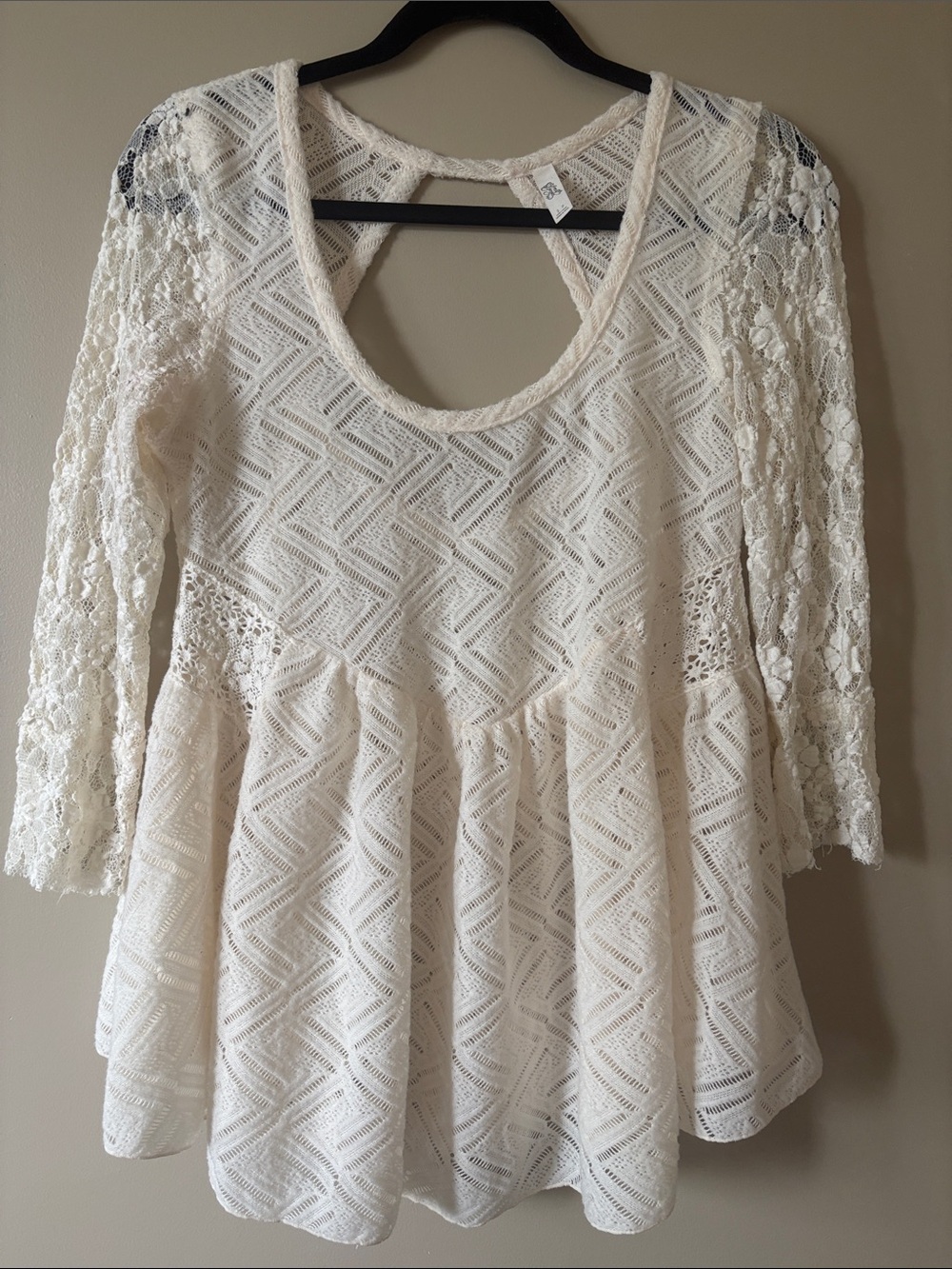 Free People Soft Lace Peplum Women's Top - Cream
